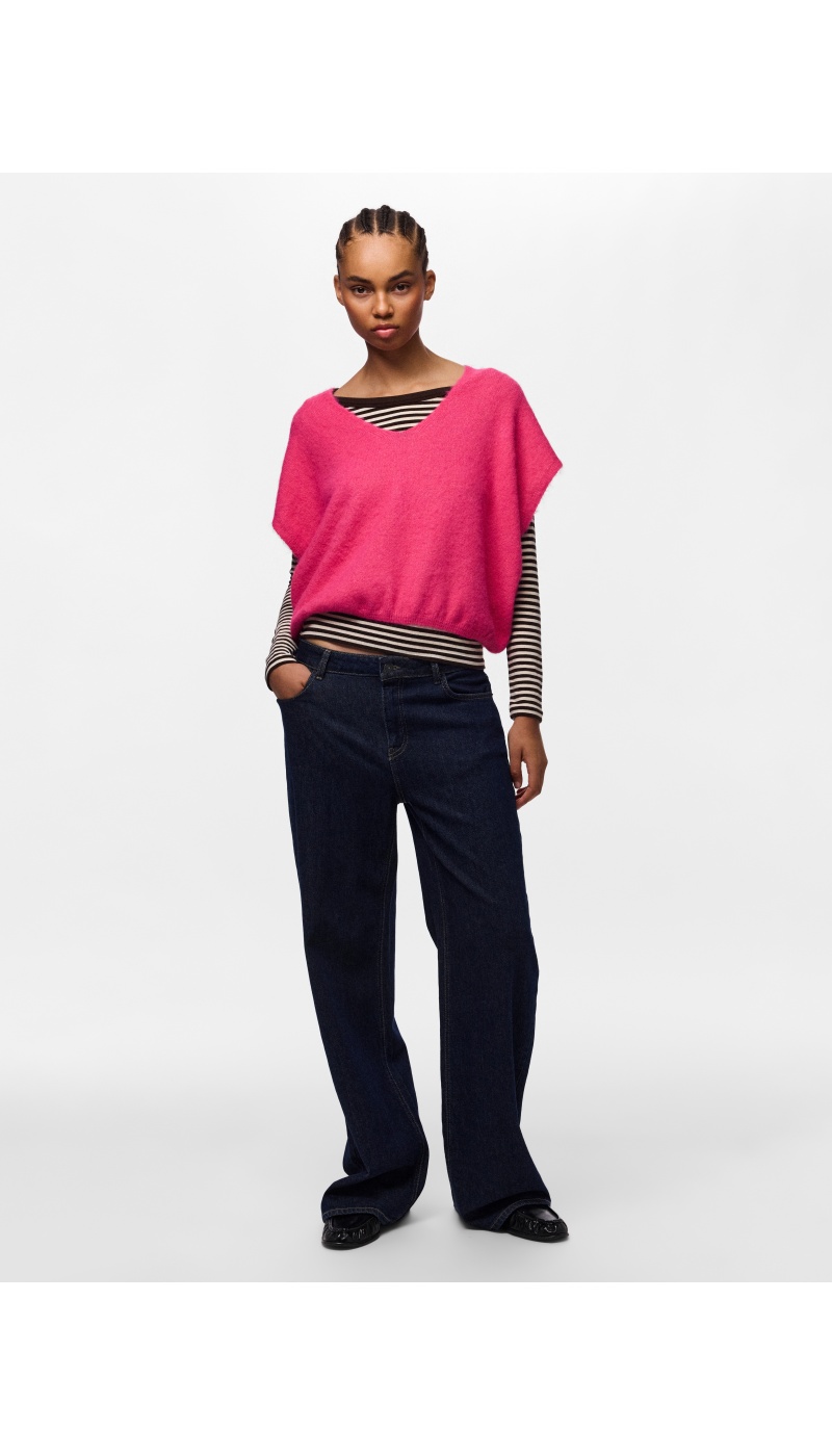 Pull Maille Shocking Pink PCALLIE PIECES - 1 | TOP